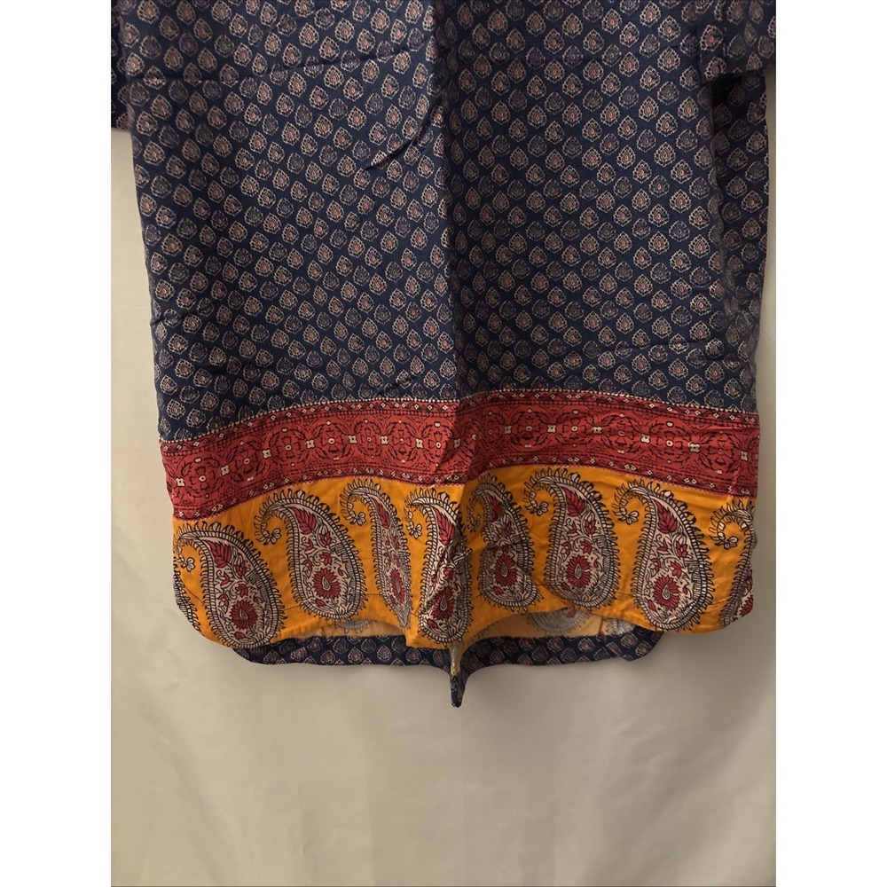 Faded Glory Rayon Dress Womens‎ L Paisley Boho Cottagecore Festival Hippie - Picture 4 of 8